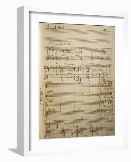 Handwritten Sheet Music for Il Piccolo Marat, Opera by Pietro Mascagni-null-Framed Giclee Print