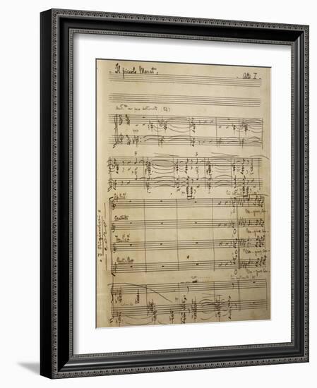 Handwritten Sheet Music for Il Piccolo Marat, Opera by Pietro Mascagni-null-Framed Giclee Print