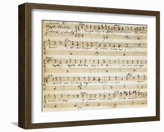 Handwritten Sheet Music for L'Italiana in Algeri-null-Framed Giclee Print