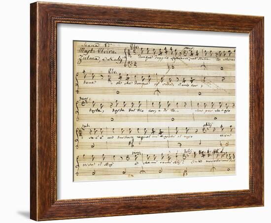 Handwritten Sheet Music for L'Italiana in Algeri-null-Framed Giclee Print