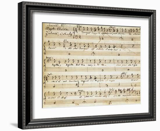 Handwritten Sheet Music for L'Italiana in Algeri-null-Framed Giclee Print