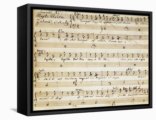 Handwritten Sheet Music for L'Italiana in Algeri-null-Framed Premier Image Canvas