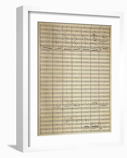 Handwritten Sheet Music for La Nuit De Mai, 1886, Symphonic Poem by Ruggero Leoncavallo-null-Framed Giclee Print