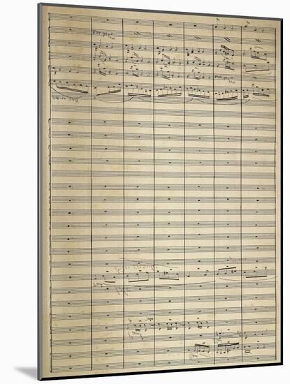 Handwritten Sheet Music for La Nuit De Mai, 1886, Symphonic Poem by Ruggero Leoncavallo-null-Mounted Giclee Print