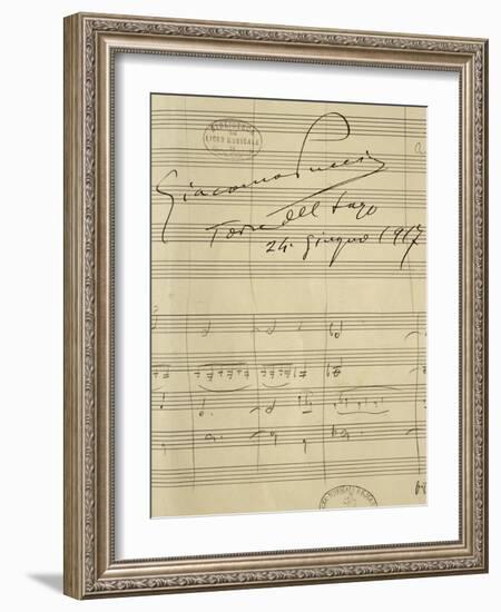 Handwritten Sheet Music for La Rondine-null-Framed Giclee Print