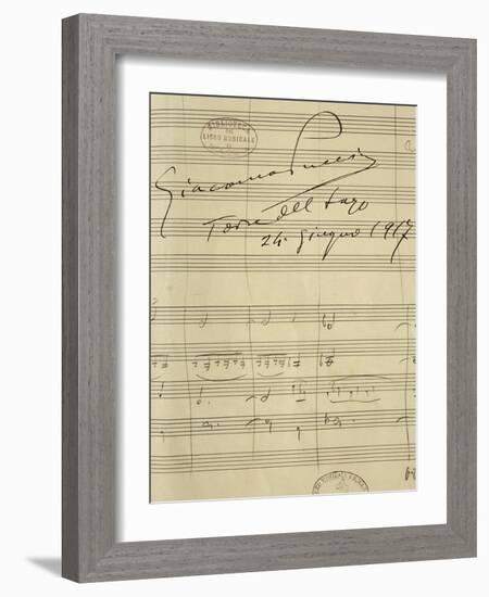 Handwritten Sheet Music for La Rondine-null-Framed Giclee Print