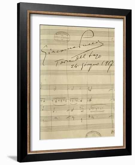 Handwritten Sheet Music for La Rondine-null-Framed Giclee Print