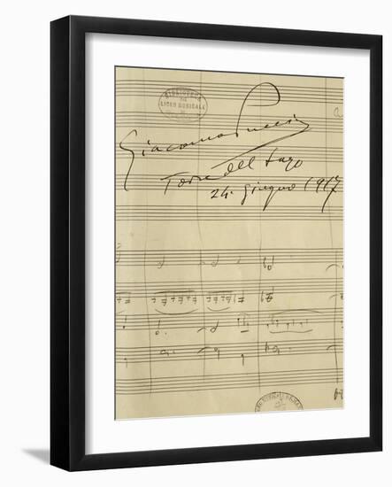 Handwritten Sheet Music for La Rondine-null-Framed Giclee Print