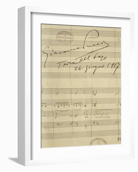 Handwritten Sheet Music for La Rondine-null-Framed Giclee Print