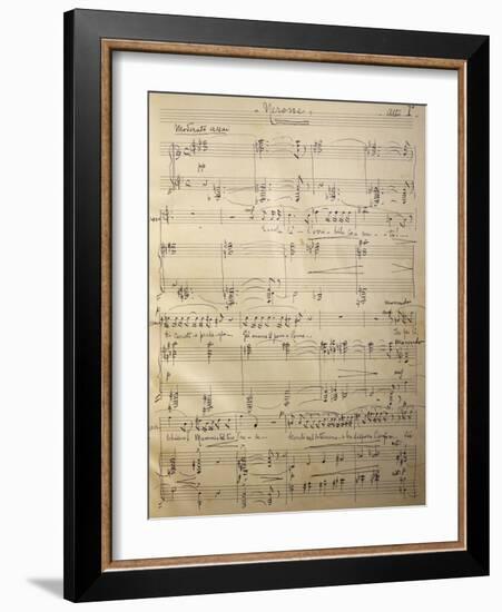 Handwritten Sheet Music for Nerone-null-Framed Giclee Print