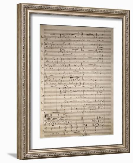 Handwritten Sheet Music for Rantzau, Opera by Pietro Mascagni-null-Framed Giclee Print