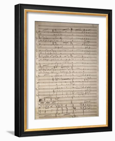 Handwritten Sheet Music for Rantzau, Opera by Pietro Mascagni-null-Framed Giclee Print