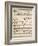 Handwritten Sheet Music for Si-null-Framed Giclee Print