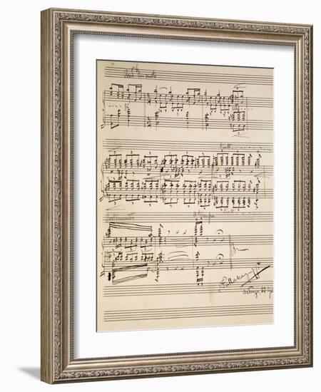 Handwritten Sheet Music for Si-null-Framed Giclee Print