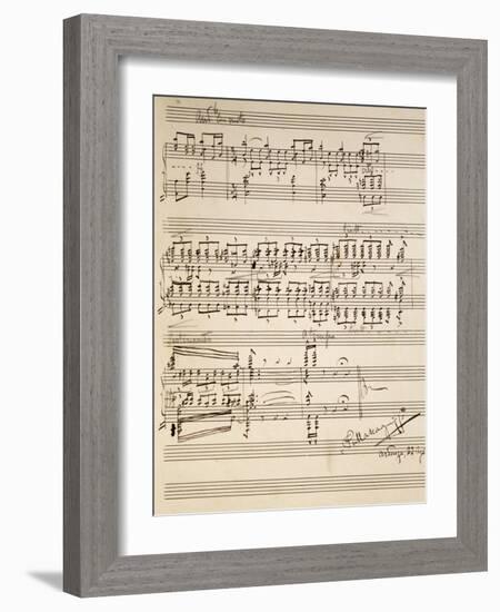 Handwritten Sheet Music for Si-null-Framed Giclee Print