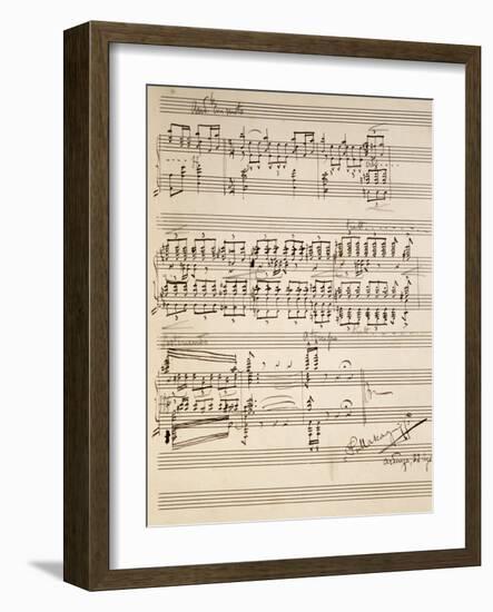 Handwritten Sheet Music for Si-null-Framed Giclee Print