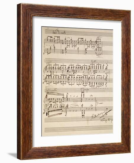 Handwritten Sheet Music for Si-null-Framed Giclee Print