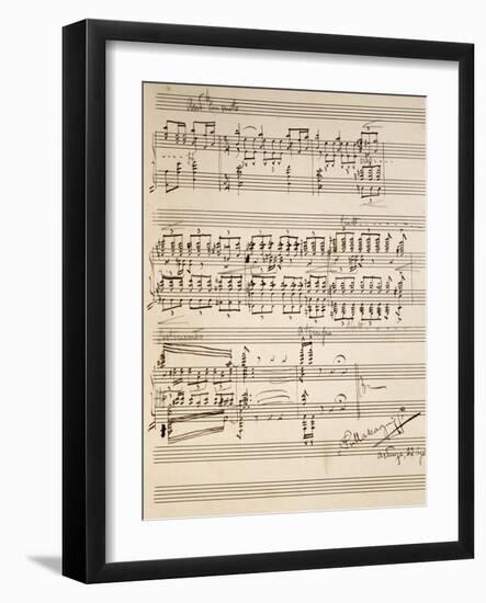 Handwritten Sheet Music for Si-null-Framed Giclee Print