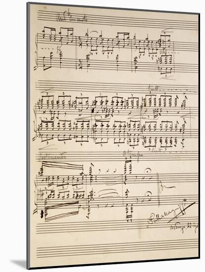 Handwritten Sheet Music for Si-null-Mounted Giclee Print