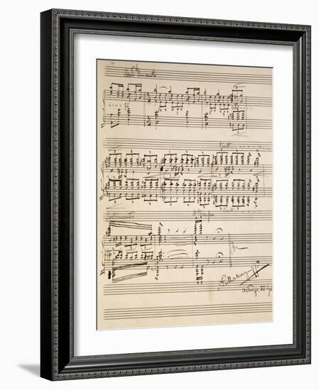 Handwritten Sheet Music for Si-null-Framed Giclee Print