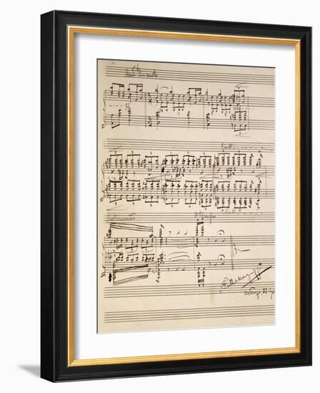 Handwritten Sheet Music for Si-null-Framed Giclee Print