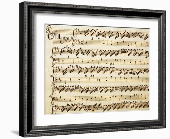 Handwritten Sheet Music for the Sonata Prima for Violin and Bass, Allegro Assai-Giuseppe Tartini-Framed Giclee Print