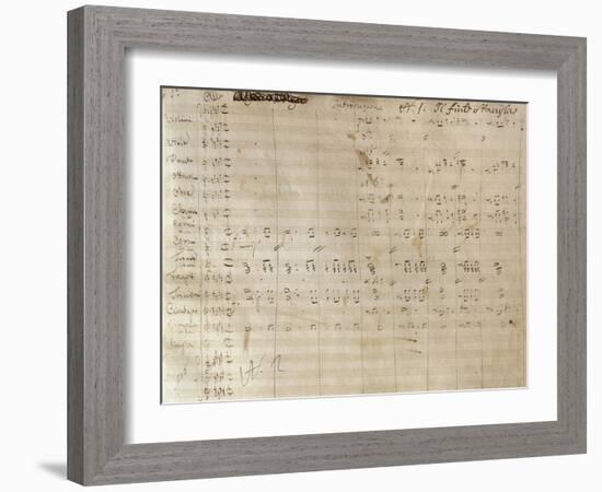 Handwritten Sheet Music for Un Giorno Di Regno, Ossia Il Finto Stanislao-null-Framed Giclee Print