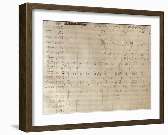 Handwritten Sheet Music for Un Giorno Di Regno, Ossia Il Finto Stanislao-null-Framed Giclee Print