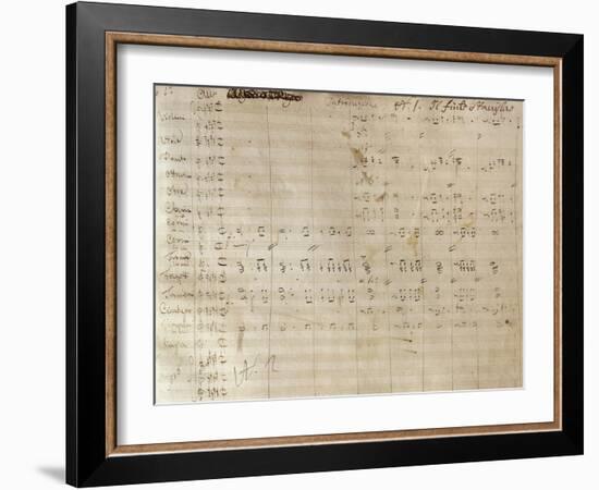 Handwritten Sheet Music for Un Giorno Di Regno, Ossia Il Finto Stanislao-null-Framed Giclee Print