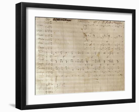 Handwritten Sheet Music for Un Giorno Di Regno, Ossia Il Finto Stanislao-null-Framed Giclee Print