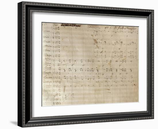 Handwritten Sheet Music for Un Giorno Di Regno, Ossia Il Finto Stanislao-null-Framed Giclee Print