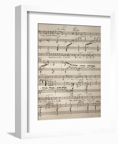 Handwritten Sheet Music for Zanetto, Opera by Pietro Mascagni-null-Framed Giclee Print