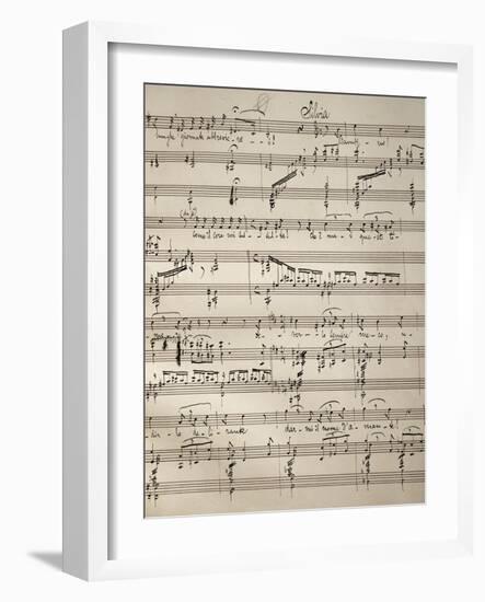 Handwritten Sheet Music for Zanetto, Opera by Pietro Mascagni-null-Framed Giclee Print