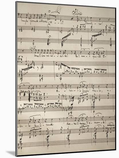 Handwritten Sheet Music for Zanetto, Opera by Pietro Mascagni-null-Mounted Giclee Print