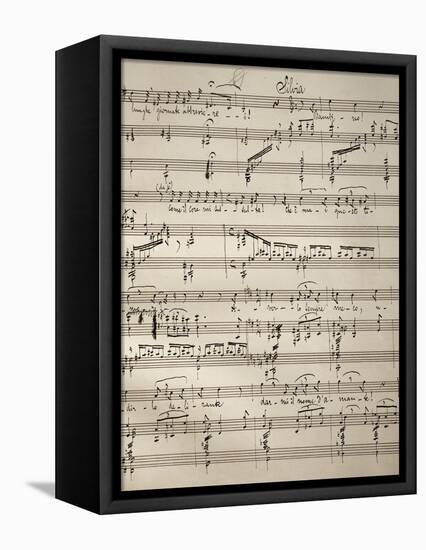 Handwritten Sheet Music for Zanetto, Opera by Pietro Mascagni-null-Framed Premier Image Canvas