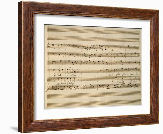 Handwritten Sheet Music of Stabat Mater, 1735-Giovanni Battista Pergolesi-Framed Giclee Print