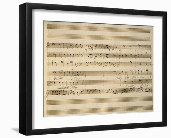 Handwritten Sheet Music of Stabat Mater, 1735-Giovanni Battista Pergolesi-Framed Giclee Print