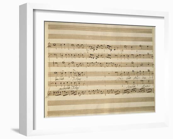 Handwritten Sheet Music of Stabat Mater, 1735-Giovanni Battista Pergolesi-Framed Giclee Print