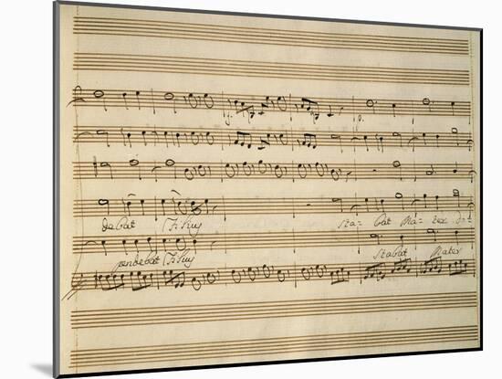 Handwritten Sheet Music of Stabat Mater, 1735-Giovanni Battista Pergolesi-Mounted Giclee Print