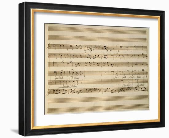 Handwritten Sheet Music of Stabat Mater, 1735-Giovanni Battista Pergolesi-Framed Giclee Print