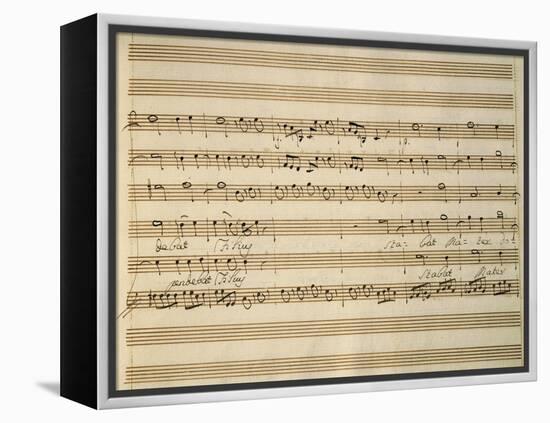 Handwritten Sheet Music of Stabat Mater, 1735-Giovanni Battista Pergolesi-Framed Premier Image Canvas