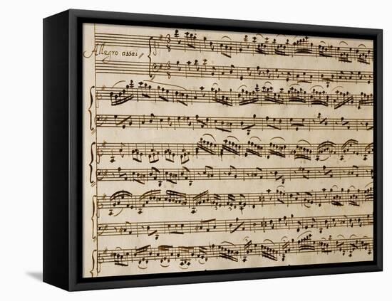 Handwritten Sheet Music of the Concert No 1-Benedetto Marcello-Framed Premier Image Canvas