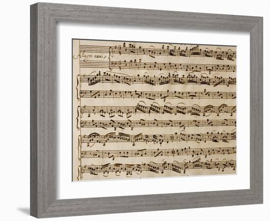 Handwritten Sheet Music of the Concert No 1-Benedetto Marcello-Framed Giclee Print