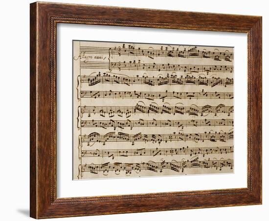 Handwritten Sheet Music of the Concert No 1-Benedetto Marcello-Framed Giclee Print