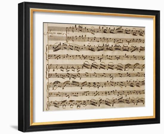 Handwritten Sheet Music of the Concert No 1-Benedetto Marcello-Framed Giclee Print