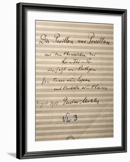 Handwritten Title Page of Score for Der Pavilion Aus Porzellan-null-Framed Giclee Print