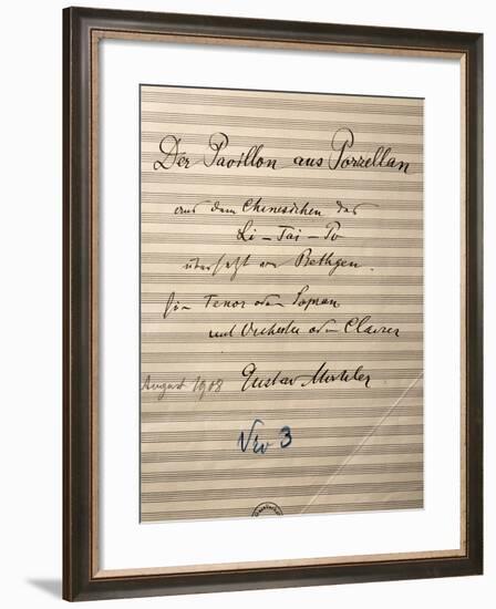 Handwritten Title Page of Score for Der Pavilion Aus Porzellan-null-Framed Giclee Print