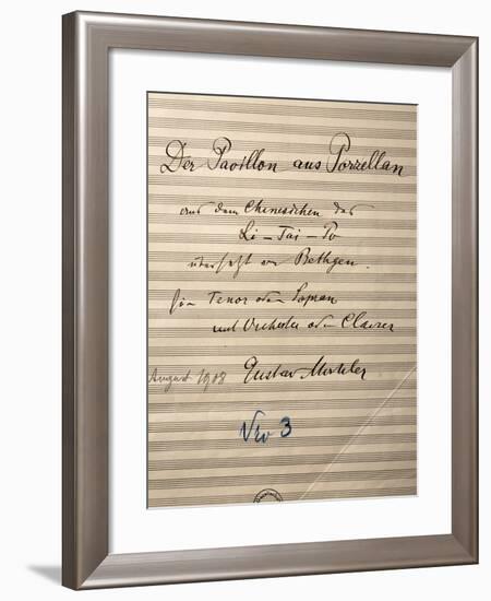 Handwritten Title Page of Score for Der Pavilion Aus Porzellan-null-Framed Giclee Print