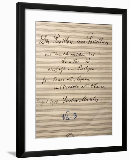 Handwritten Title Page of Score for Der Pavilion Aus Porzellan-null-Framed Giclee Print