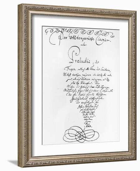 Handwritten Titlepage of the Well Tempered Piano, 1722-Johann Sebastian Bach-Framed Giclee Print